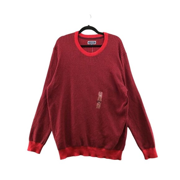 NWT Club Room Cotton Sweater Mens XL Red Crewneck Pullover - Picture 1 of 12
